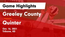 Greeley County  vs Quinter Game Highlights - Oct. 16, 2021