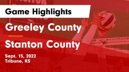 Greeley County  vs Stanton County  Game Highlights - Sept. 15, 2022