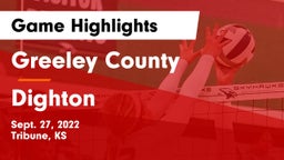 Greeley County  vs Dighton Game Highlights - Sept. 27, 2022