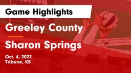 Greeley County  vs Sharon Springs Game Highlights - Oct. 4, 2022