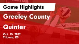 Greeley County  vs Quinter Game Highlights - Oct. 15, 2022