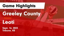 Greeley County  vs Leoti Game Highlights - Sept. 16, 2023