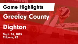 Greeley County  vs Dighton Game Highlights - Sept. 26, 2023