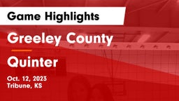 Greeley County  vs Quinter Game Highlights - Oct. 12, 2023