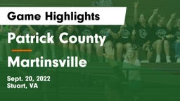 Patrick County  vs Martinsville  Game Highlights - Sept. 20, 2022