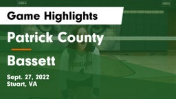 Patrick County  vs Bassett  Game Highlights - Sept. 27, 2022