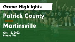 Patrick County  vs Martinsville  Game Highlights - Oct. 13, 2022