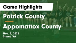 Patrick County  vs Appomattox County  Game Highlights - Nov. 8, 2022