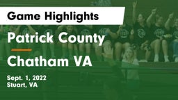Patrick County  vs Chatham  VA Game Highlights - Sept. 1, 2022