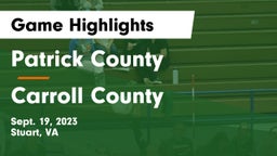 Patrick County  vs Carroll County  Game Highlights - Sept. 19, 2023