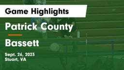 Patrick County  vs Bassett  Game Highlights - Sept. 26, 2023