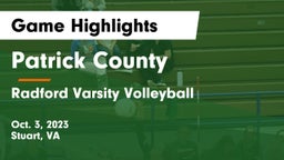 Patrick County  vs Radford Varsity Volleyball Game Highlights - Oct. 3, 2023