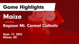 Maize  vs Kapaun Mt. Carmel Catholic  Game Highlights - Sept. 17, 2022