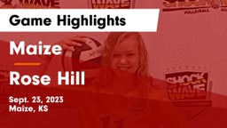 Maize  vs Rose Hill  Game Highlights - Sept. 23, 2023