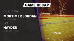 Recap: Mortimer Jordan  vs. Hayden  2016