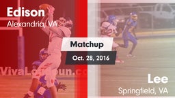 Matchup: Edison  vs. Lee  2016