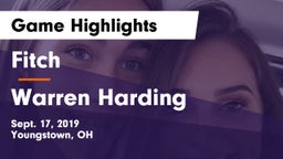 Fitch  vs Warren Harding Game Highlights - Sept. 17, 2019