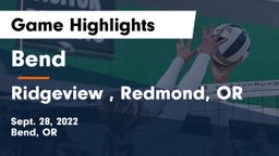 Bend  vs Ridgeview , Redmond, OR Game Highlights - Sept. 28, 2022