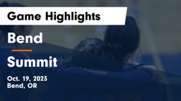 Bend  vs Summit  Game Highlights - Oct. 19, 2023