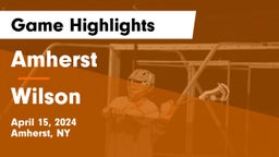 Amherst  vs Wilson  Game Highlights - April 15, 2024