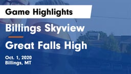 Billings Skyview  vs Great Falls High Game Highlights - Oct. 1, 2020