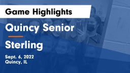 Quincy Senior  vs Sterling  Game Highlights - Sept. 6, 2022