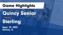 Quincy Senior  vs Sterling  Game Highlights - Sept. 29, 2022