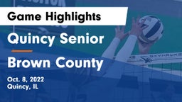 Quincy Senior  vs Brown County  Game Highlights - Oct. 8, 2022
