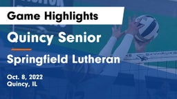 Quincy Senior  vs Springfield Lutheran  Game Highlights - Oct. 8, 2022