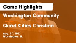 Washington Community  vs Quad Cities Christian Game Highlights - Aug. 27, 2022