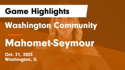 Washington Community  vs Mahomet-Seymour  Game Highlights - Oct. 21, 2023