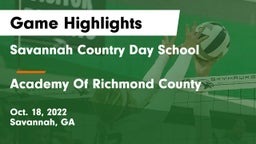 Savannah Country Day School vs Academy Of Richmond County Game Highlights - Oct. 18, 2022