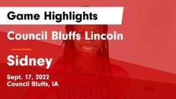 Council Bluffs Lincoln  vs Sidney  Game Highlights - Sept. 17, 2022