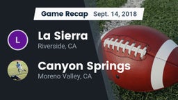 Recap: La Sierra  vs. Canyon Springs  2018