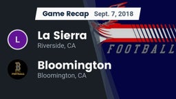 Recap: La Sierra  vs. Bloomington  2018