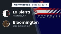 Recap: La Sierra  vs. Bloomington  2019