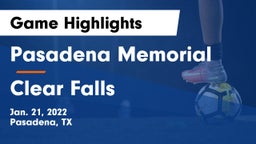 Pasadena Memorial  vs Clear Falls  Game Highlights - Jan. 21, 2022