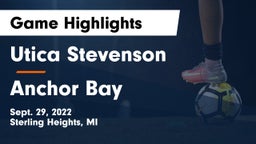 Utica Stevenson  vs Anchor Bay  Game Highlights - Sept. 29, 2022