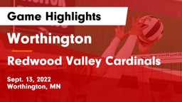 Worthington  vs Redwood Valley Cardinals Game Highlights - Sept. 13, 2022