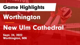 Worthington  vs New Ulm Cathedral  Game Highlights - Sept. 24, 2022