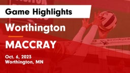 Worthington  vs MACCRAY  Game Highlights - Oct. 6, 2023