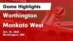 Worthington  vs Mankato West  Game Highlights - Oct. 25, 2023