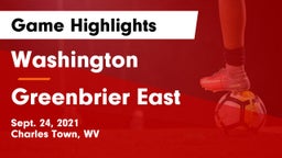 Washington  vs Greenbrier East  Game Highlights - Sept. 24, 2021