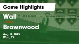 Wall  vs Brownwood  Game Highlights - Aug. 8, 2023