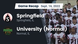 Recap: Springfield  vs. University (Normal)  2022