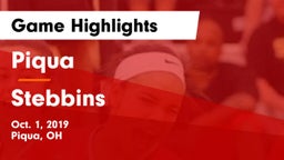 Piqua  vs Stebbins  Game Highlights - Oct. 1, 2019