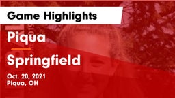 Piqua  vs Springfield  Game Highlights - Oct. 20, 2021