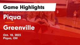 Piqua  vs Greenville  Game Highlights - Oct. 10, 2023