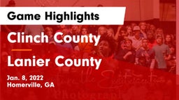 Clinch County  vs Lanier County  Game Highlights - Jan. 8, 2022