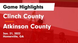 Clinch County  vs Atkinson County Game Highlights - Jan. 21, 2022